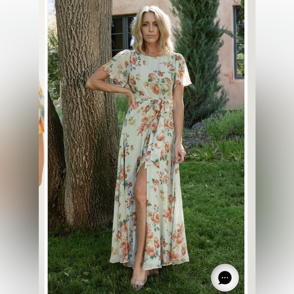 Baltic Born Dresses & Skirts - NWT Baltic Born Naomi Short Sleeve Maxi Dress in Sage Floral Size L